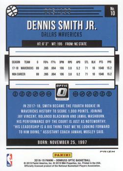 2018-19 Donruss Optic - Orange #10 Dennis Smith Jr. Back