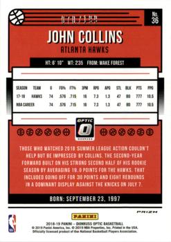 2018-19 Donruss Optic - Orange #36 John Collins Back
