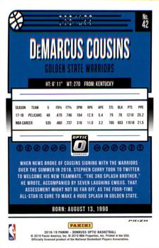 2018-19 Donruss Optic - Orange #42 DeMarcus Cousins Back