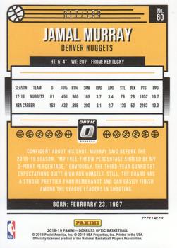2018-19 Donruss Optic - Orange #60 Jamal Murray Back