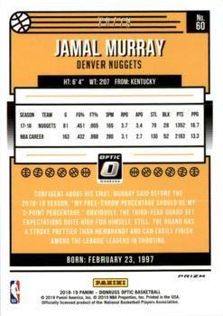 2018-19 Donruss Optic - Pink Velocity #60 Jamal Murray Back
