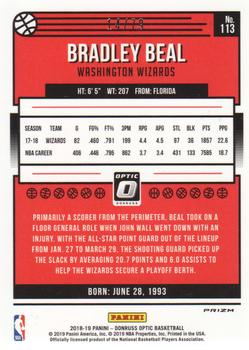 2018-19 Donruss Optic - Pink Velocity #113 Bradley Beal Back