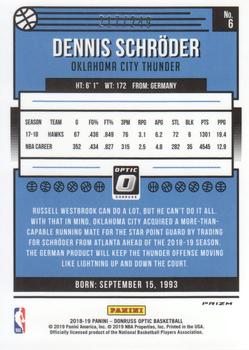 2018-19 Donruss Optic - Premium Box Set #6 Dennis Schroder Back