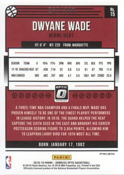 2018-19 Donruss Optic - Premium Box Set #15 Dwyane Wade Back