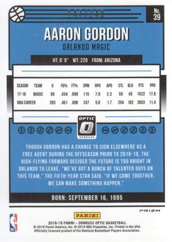 2018-19 Donruss Optic - Premium Box Set #39 Aaron Gordon Back