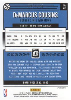 2018-19 Donruss Optic - Premium Box Set #42 DeMarcus Cousins Back