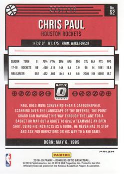 2018-19 Donruss Optic - Premium Box Set #52 Chris Paul Back