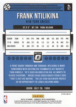 2018-19 Donruss Optic - Premium Box Set #57 Frank Ntilikina Back