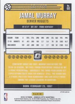 2018-19 Donruss Optic - Premium Box Set #60 Jamal Murray Back