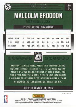 2018-19 Donruss Optic - Premium Box Set #65 Malcolm Brogdon Back