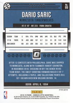 2018-19 Donruss Optic - Premium Box Set #89 Dario Saric Back