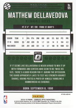 2018-19 Donruss Optic - Premium Box Set #95 Matthew Dellavedova Back