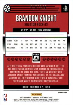 2018-19 Donruss Optic - Premium Box Set #109 Brandon Knight Back