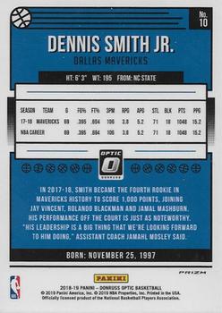 2018-19 Donruss Optic - Purple #10 Dennis Smith Jr. Back