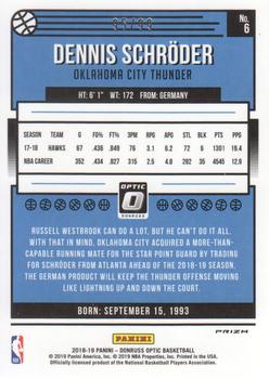 2018-19 Donruss Optic - Red #6 Dennis Schroder Back