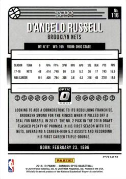 2018-19 Donruss Optic - Red #116 D'Angelo Russell Back