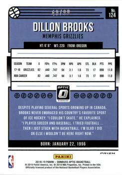 2018-19 Donruss Optic - Red #124 Dillon Brooks Back