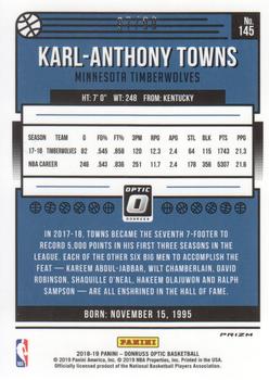 2018-19 Donruss Optic - Red #145 Karl-Anthony Towns Back