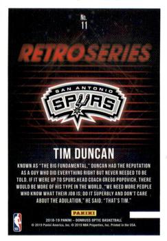 2018-19 Donruss Optic - Retro Series #11 Tim Duncan Back