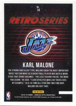 2018-19 Donruss Optic - Retro Series #14 Karl Malone Back
