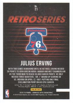 2018-19 Donruss Optic - Retro Series #21 Julius Erving Back