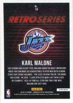 2018-19 Donruss Optic - Retro Series Blue #14 Karl Malone Back