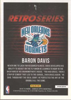 2018-19 Donruss Optic - Retro Series Fast Break Holo #1 Baron Davis Back