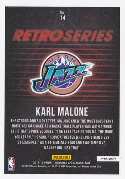 2018-19 Donruss Optic - Retro Series Fast Break Holo #14 Karl Malone Back