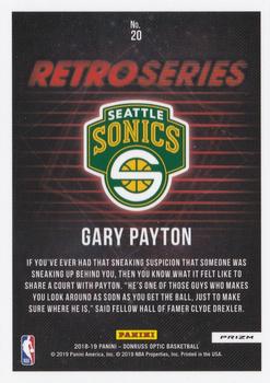 2018-19 Donruss Optic - Retro Series Fast Break Holo #20 Gary Payton Back
