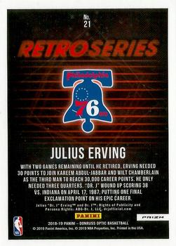 2018-19 Donruss Optic - Retro Series Fast Break Holo #21 Julius Erving Back