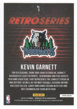 2018-19 Donruss Optic - Retro Series Holo #3 Kevin Garnett Back