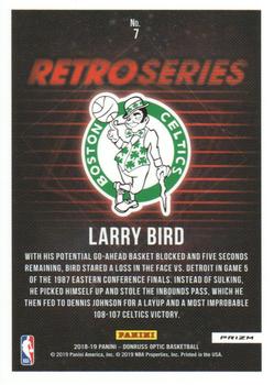 2018-19 Donruss Optic - Retro Series Holo #7 Larry Bird Back