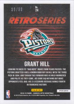 2018-19 Donruss Optic - Retro Series Red #24 Grant Hill Back