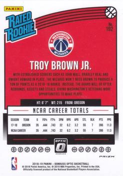 2018-19 Donruss Optic - Shock #192 Troy Brown Jr. Back