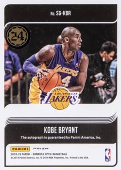 2018-19 Donruss Optic - Signature Series Pink #SG-KBR Kobe Bryant Back
