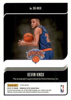 2018-19 Donruss Optic - Signature Series Purple #SG-KKX Kevin Knox Back