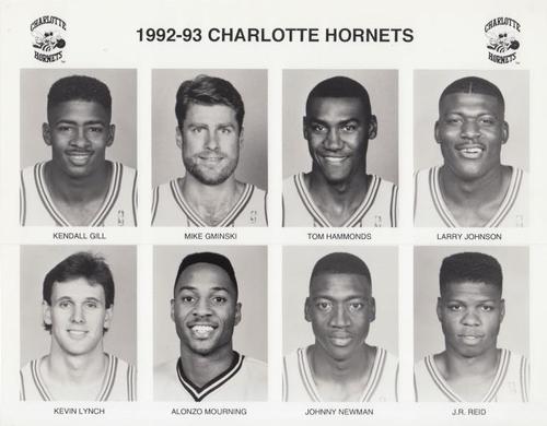 1992-93 Charlotte Hornets #NNO Kendall Gill / Mike Gminski / Tom Hammonds / Larry Johnson / Kevin Lynch Front