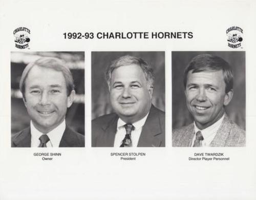 1992-93 Charlotte Hornets #NNO George Shinn / Spencer Stolpen / Dave Twardzik Front