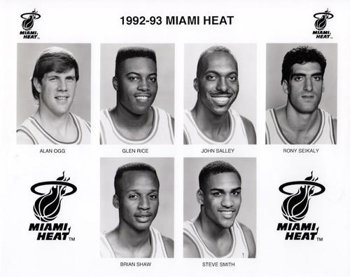 1992-93 Miami Heat #NNO Alan Ogg / Glen Rice / John Salley / Rony Seikaly / Brian Shaw / Steve Smith Front