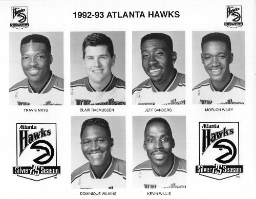 1992-93 Atlanta Hawks #NNO Travis Mays / Blair Rasmussen / Jeff Sanders / Morlon Wiley / Dominique Wilkins / Kevin Willis Front