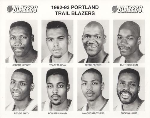 1992-93 Portland Trail Blazers 8x10 #NNO Jerome Kersey / Tracy Murray / Terry Porter / Cliff Robinson / Reggie Smith / Rod Strickland / Lamont Strothers / Buck Williams Front