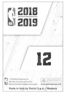 2018-19 Panini NBA Stickers European #12 Stephen Curry Back