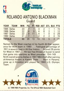 1990-91 Hoops - All-Star Program Perforated #NNO Rolando Blackman Back