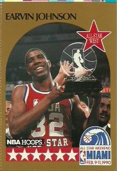 1990-91 Hoops - All-Star Program Perforated #NNO Magic Johnson Front