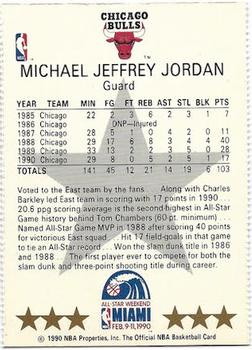 1990-91 Hoops - All-Star Program Perforated #NNO Michael Jordan Back