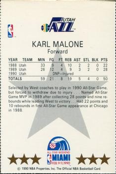 1990-91 Hoops - All-Star Program Perforated #NNO Karl Malone Back