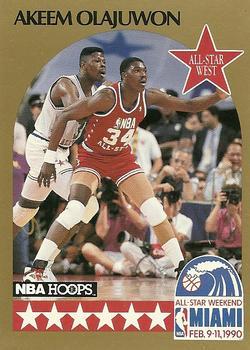 1990-91 Hoops - All-Star Program Perforated #NNO Hakeem Olajuwon Front