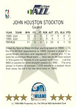 1990-91 Hoops - All-Star Program Perforated #NNO John Stockton Back