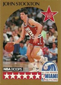 1990-91 Hoops - All-Star Program Perforated #NNO John Stockton Front
