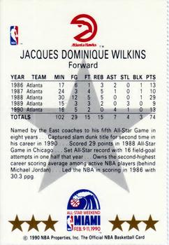 1990-91 Hoops - All-Star Program Perforated #NNO Dominique Wilkins Back